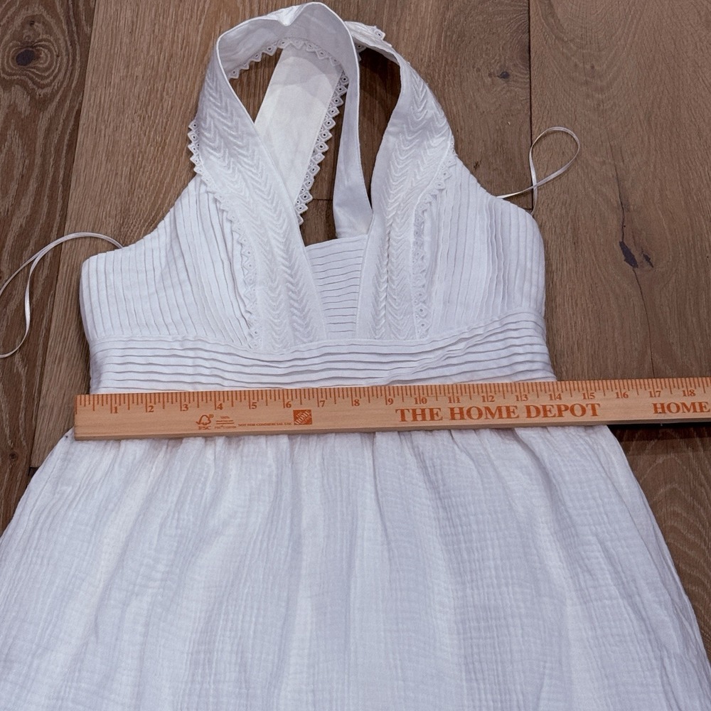 Magaschoni White Textured V-Neck Tiered Maxi Dress - Picture 10 of 12